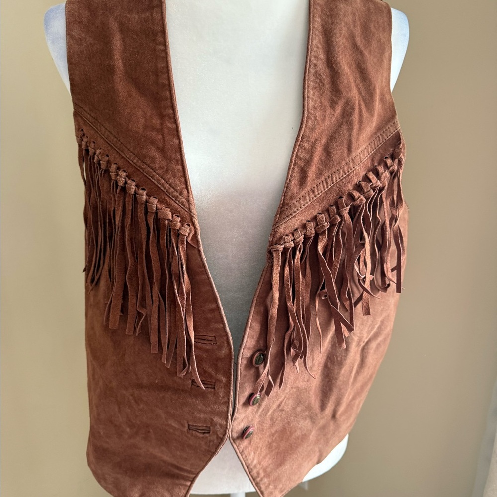 Vintage Brown Fringe Vest